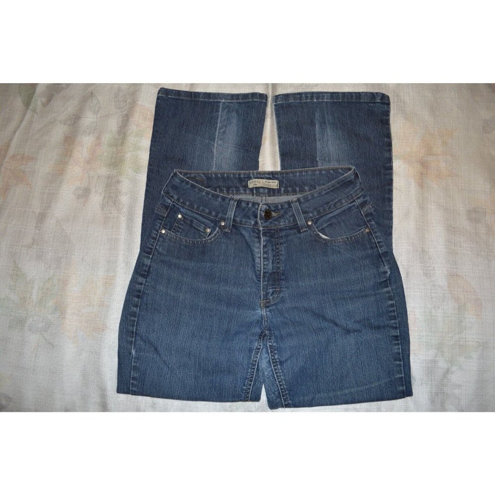 Riders By Lee Womens Jeans Blue Mid Rise No Gap Waist Boot Cut Denim Pants 8 M